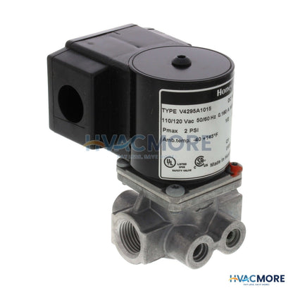 Honeywell Solenoid, Normally Closed Gas Valve, 1/2" NPT Pipe Size, 2 PSI Rated V4295A1015