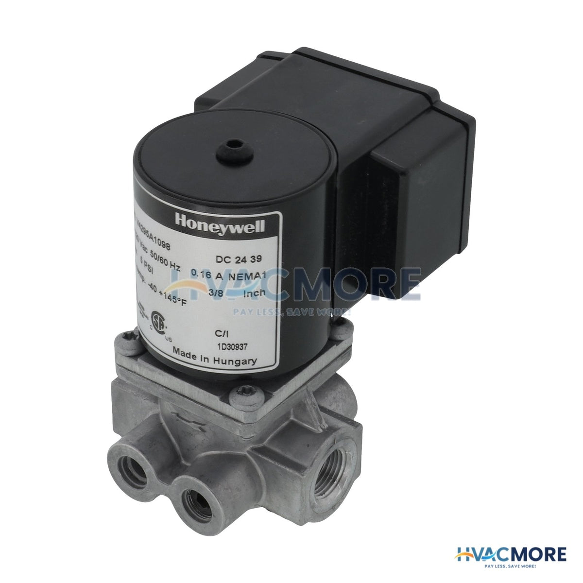 Honeywell Solenoid, Normally Closed Gas Valve, 3/8" NPT Pipe Size, 5 PSI Rated V4295A1098