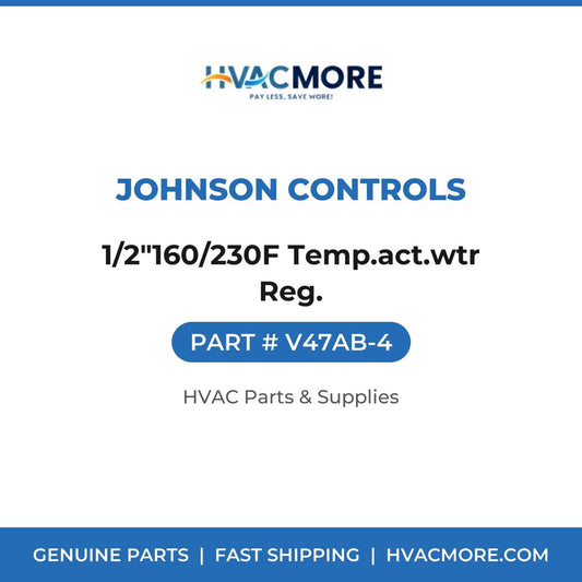 Johnson Controls 1/2"160/230F Temp.act.wtr Reg. V47AB-4