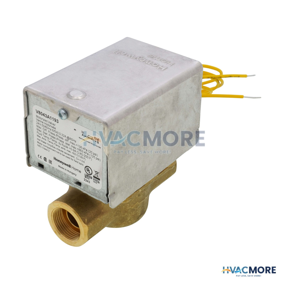 Honeywell Home 1/2" Inverted Flare Connection (24V) V8043A1193