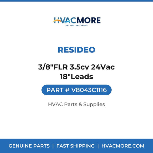 Resideo 3/8"FLR 3.5cv 24Vac 18"Leads V8043C1116