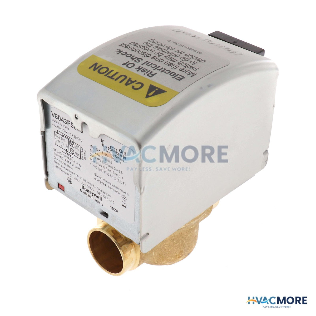 Honeywell Home 3/4" Sweat Zone Valve N/C, 3.5 Cv (24V) V8043F5036