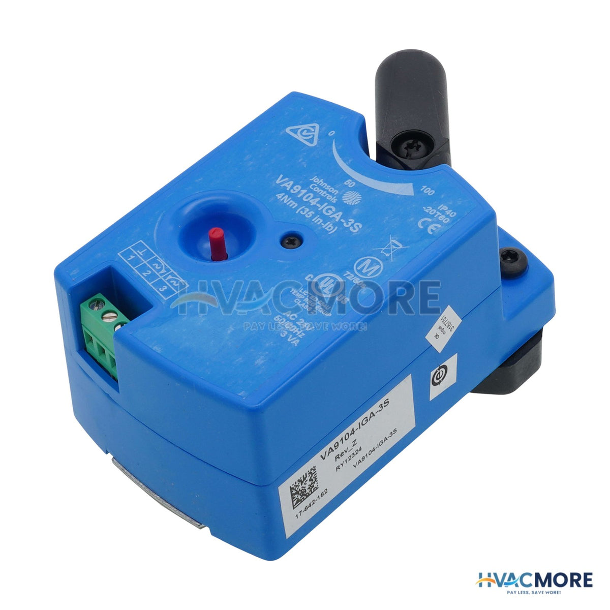Johnson Controls VA9104 24V Floating Control Non-Spring Return Valve Actuator (35 lb-in) VA9104-IGA-3S