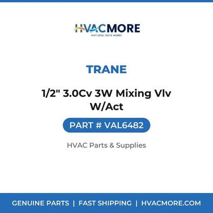 Trane 1/2" 3.0Cv 3W Mixing Vlv W/Act VAL6482
