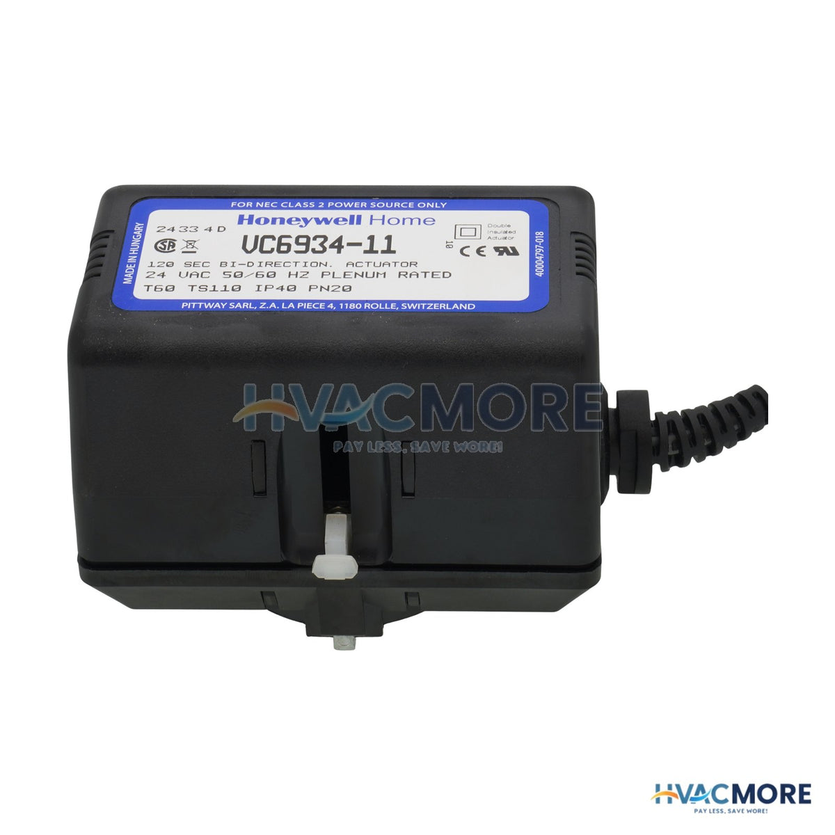 Honeywell Home 24V Floating 3-WIRE Actuator VC6934ZZ11