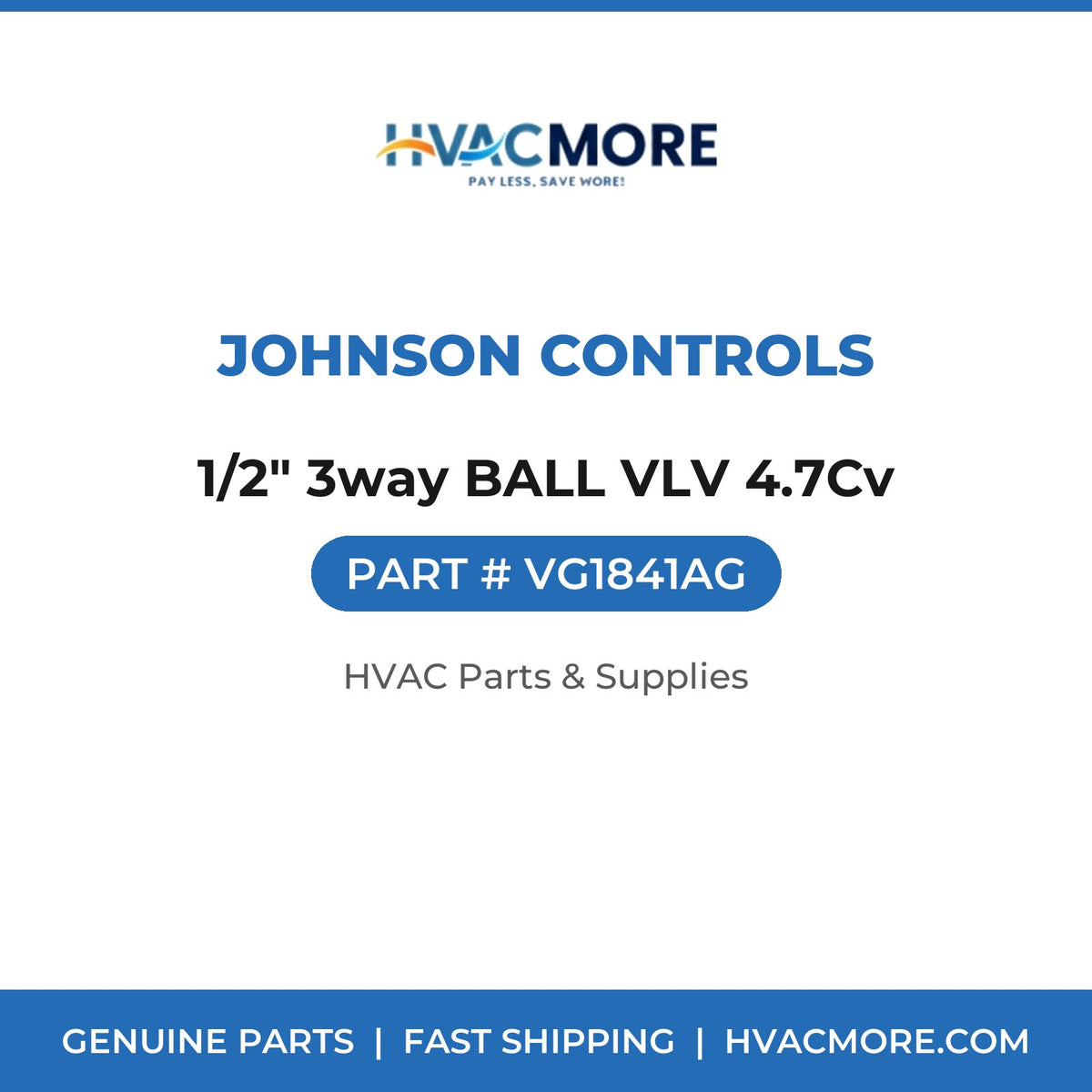 Johnson Controls 1/2" 3way BALL VLV 4.7Cv VG1841AG