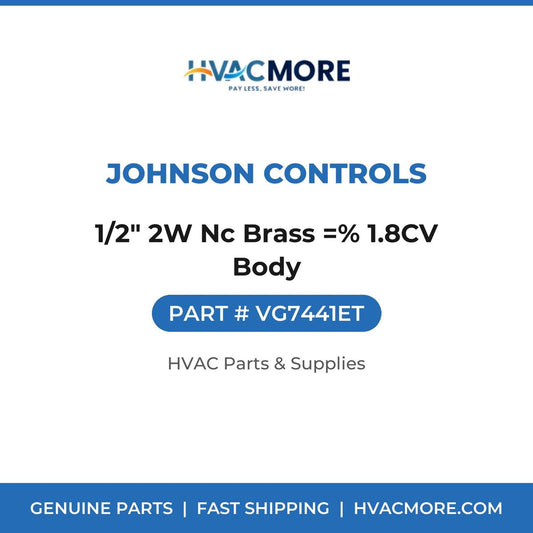 Johnson Controls 1/2" 2W Nc Brass =% 1.8CV Body VG7441ET