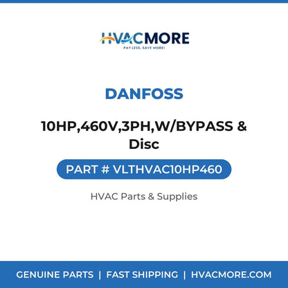 Danfoss 10HP,460V,3PH,W/BYPASS & Disc VLTHVAC10HP460