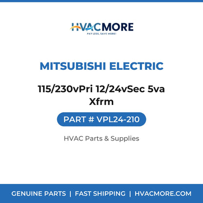 Mitsubishi Electric 115/230vPri 12/24vSec 5va Xfrm VPL24-210