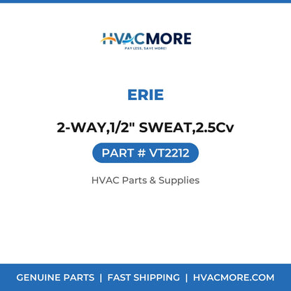 Erie 2-WAY,1/2" SWEAT,2.5Cv VT2212