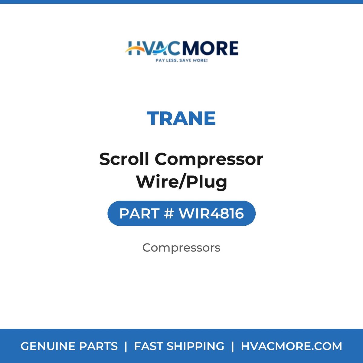 Trane Scroll Compressor Wire/Plug WIR4816