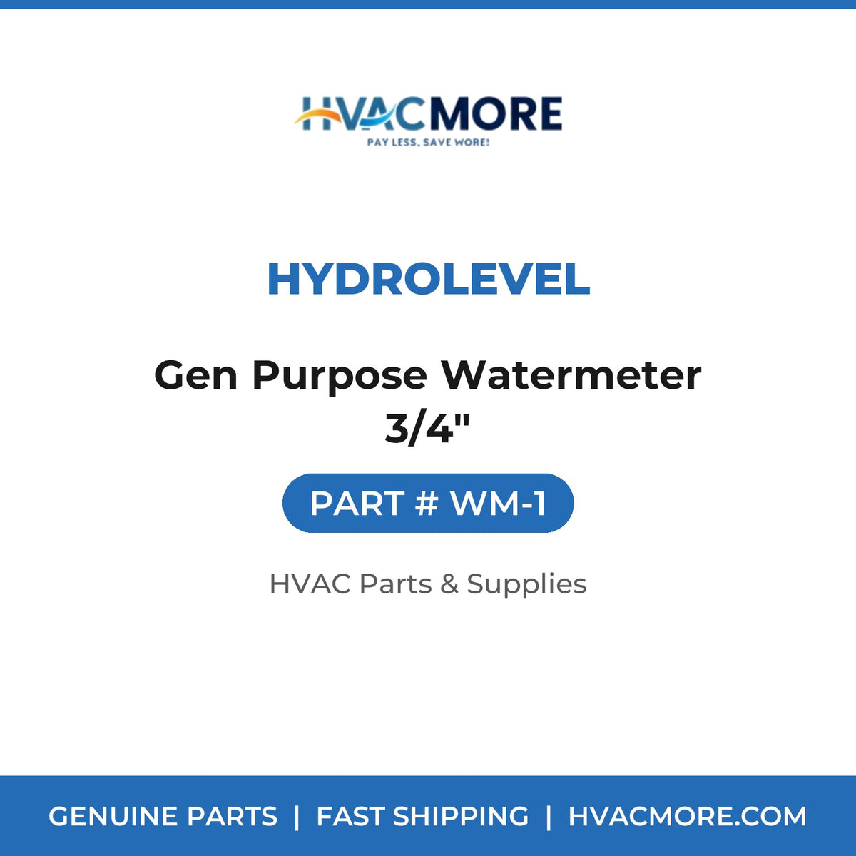 Hydrolevel Gen Purpose Watermeter 3/4" WM-1