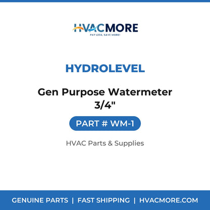 Hydrolevel Gen Purpose Watermeter 3/4" WM-1