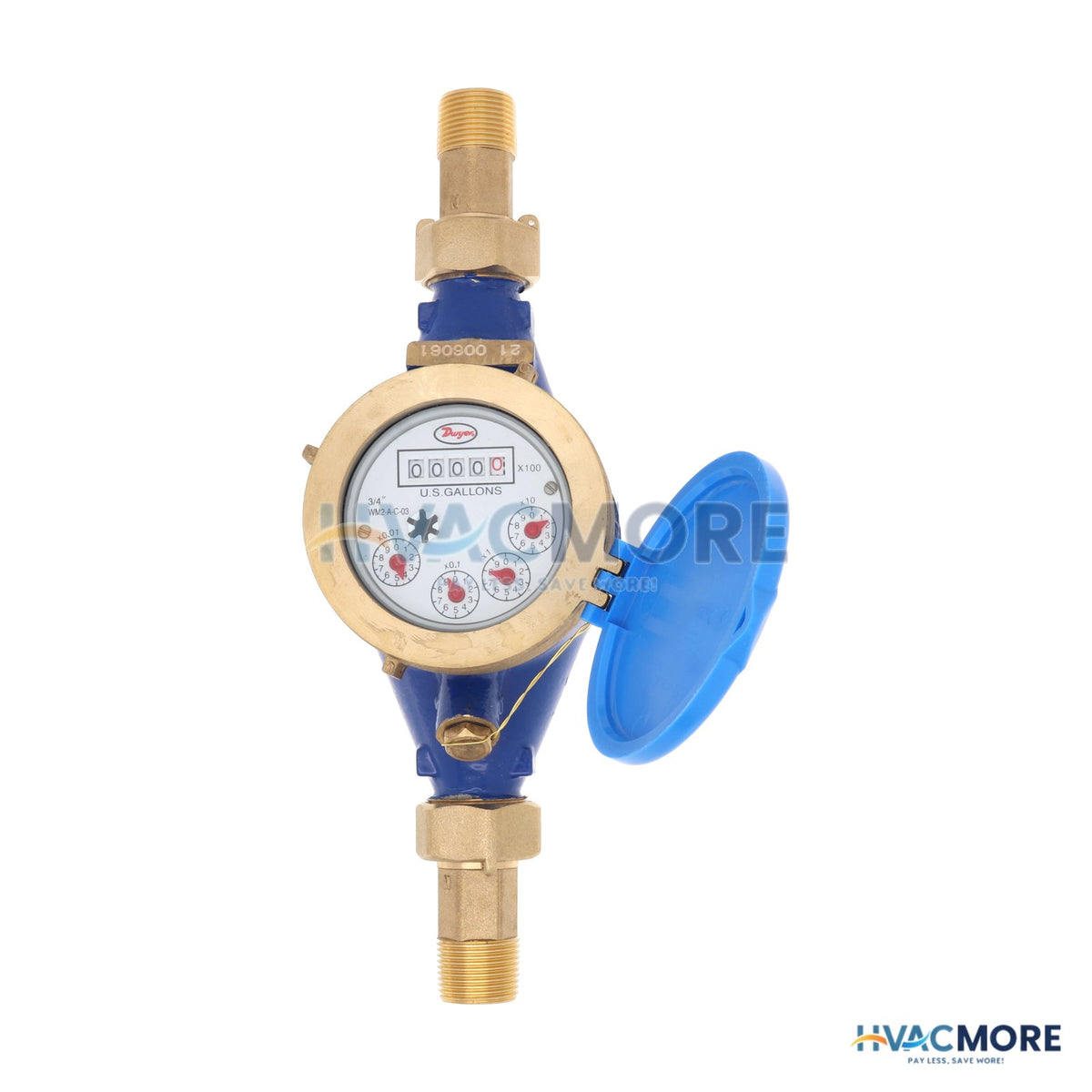 Dwyer 3/4" NPT Multi-Jet Brass Water Meter, Max. 30 GPM WM2-A-C-03