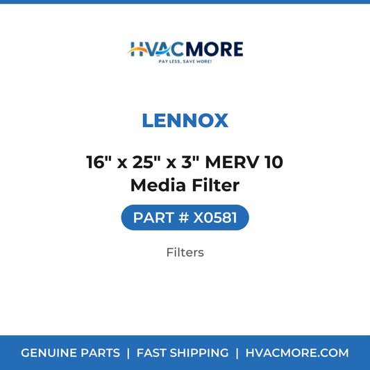 Lennox 16" x 25" x 3" MERV 10 Media Filter X0581