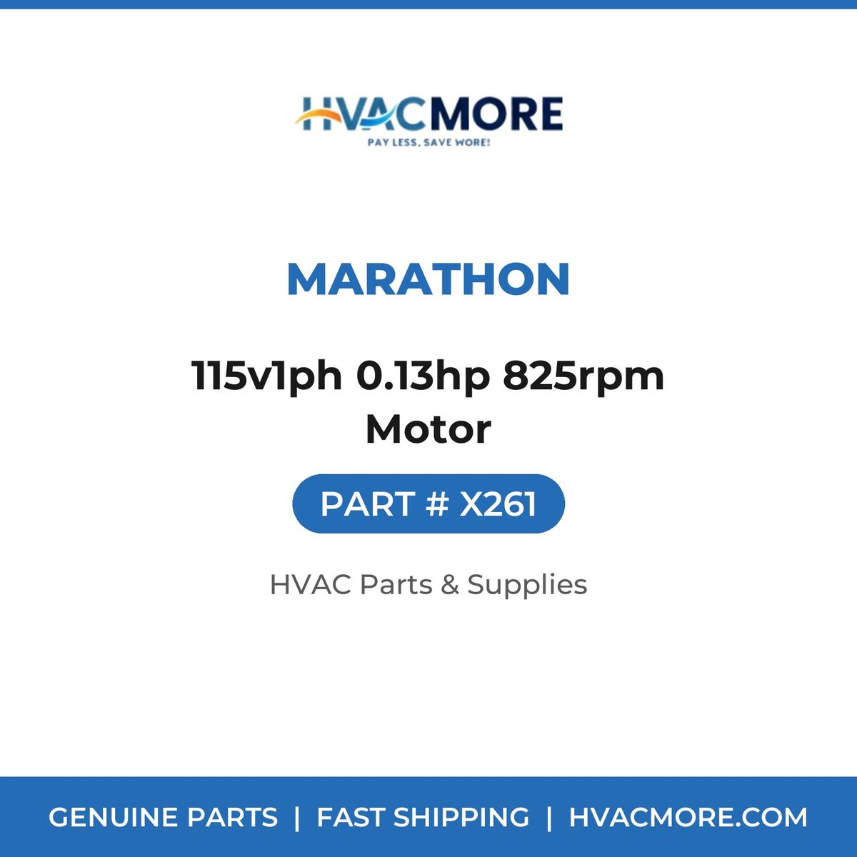Marathon 115v1ph 0.13hp 825rpm Motor X261
