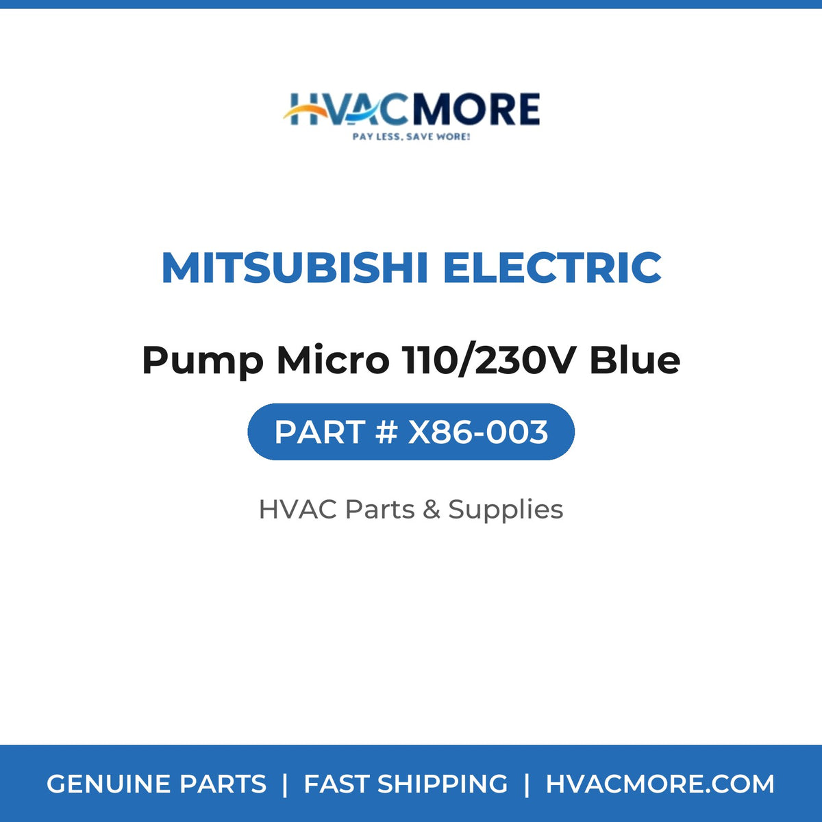 Mitsubishi Electric Pump Micro 110/230V Blue X86-003