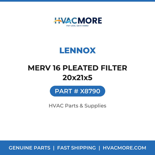 Lennox MERV 16 PLEATED FILTER 20x21x5 X8790