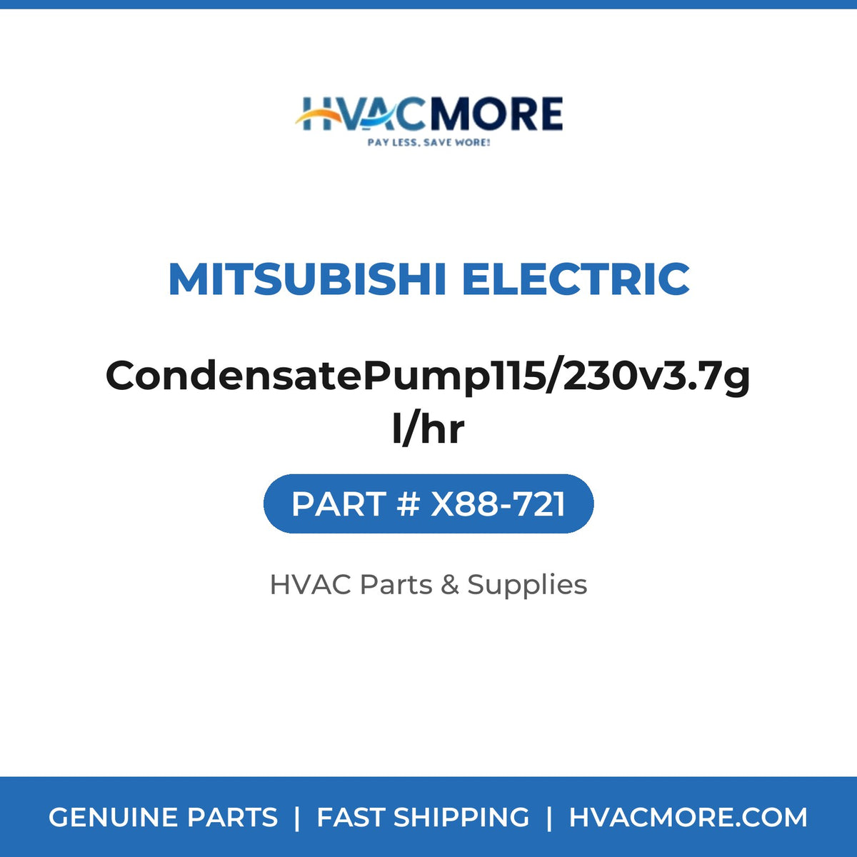 Mitsubishi Electric CondensatePump115/230v3.7gl/hr X88-721