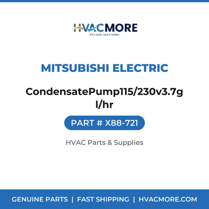 Mitsubishi Electric CondensatePump115/230v3.7gl/hr X88-721