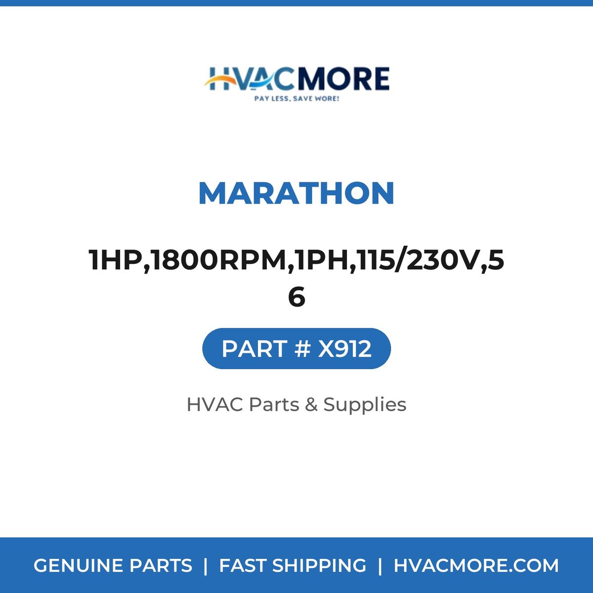Marathon 1HP,1800RPM,1PH,115/230V,56 X912