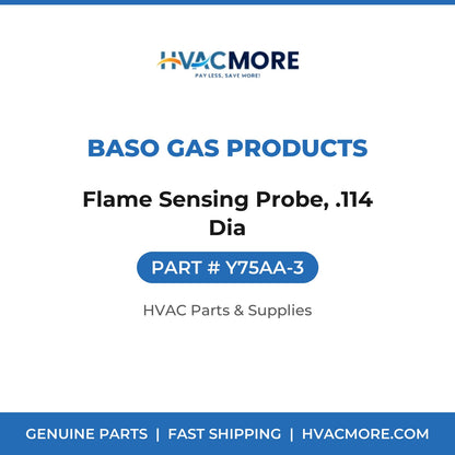 BASO Gas Products Flame Sensing Probe, .114 Dia Y75AA-3