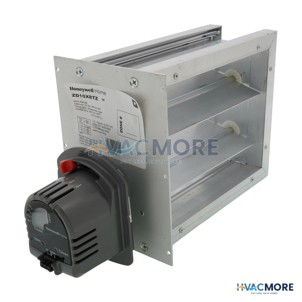 Honeywell Home 10" x 8" TrueZONE Rectangular Parallel Blade Damper ZD10X8TZ