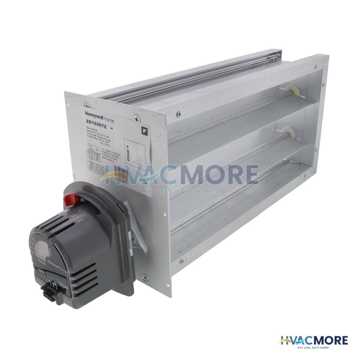 Honeywell Home 16" x 8" TrueZONE Rectangular Parallel Blade Damper ZD16X8TZ