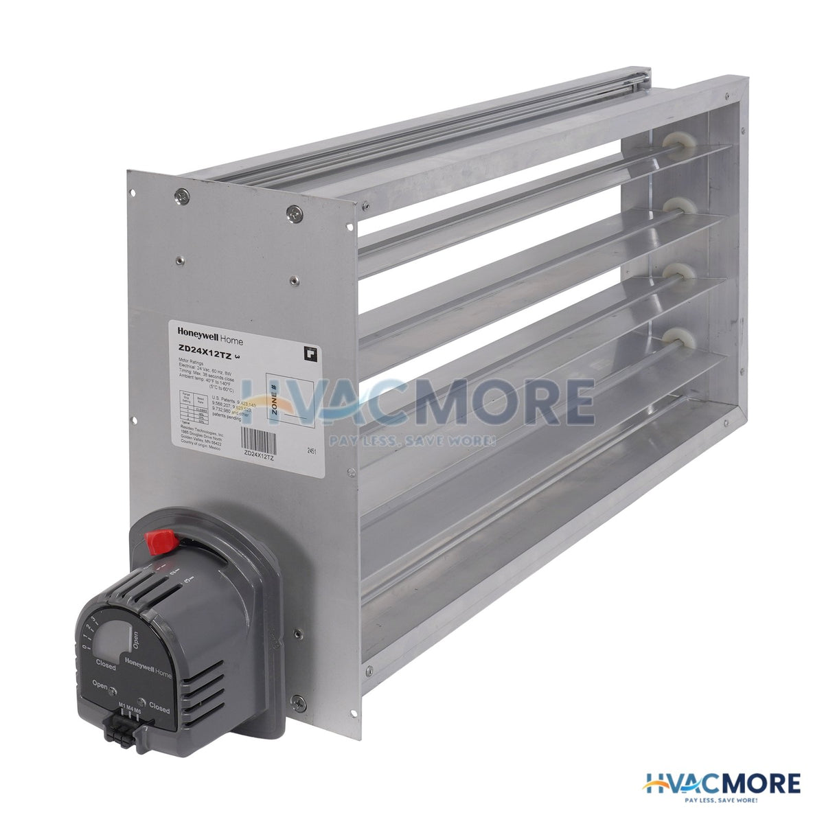 Honeywell Home 24" x 12" TrueZONE Rectangular Parallel Blade Damper ZD24X12TZ