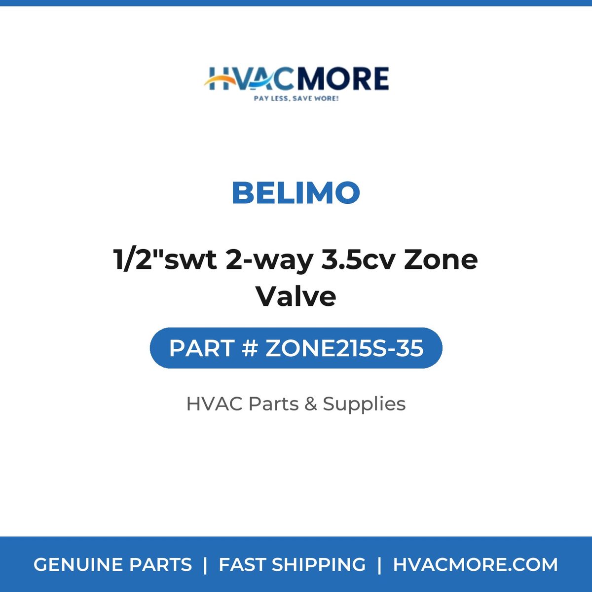 Belimo 1/2"swt 2-way 3.5cv Zone Valve ZONE215S-35