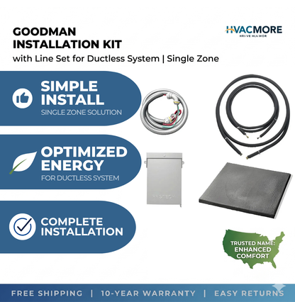 Goodman Installation Kit with Line Set for Ductless System | Single Zone