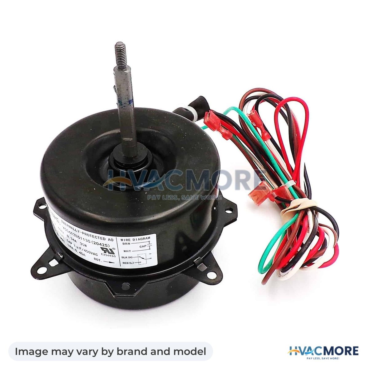 NBK Parts Condensor Motor 208/230V, 35W, 1350/1170 RPM, 0.34 Amps HVM-0131P00025S - Image may vary by brand and model