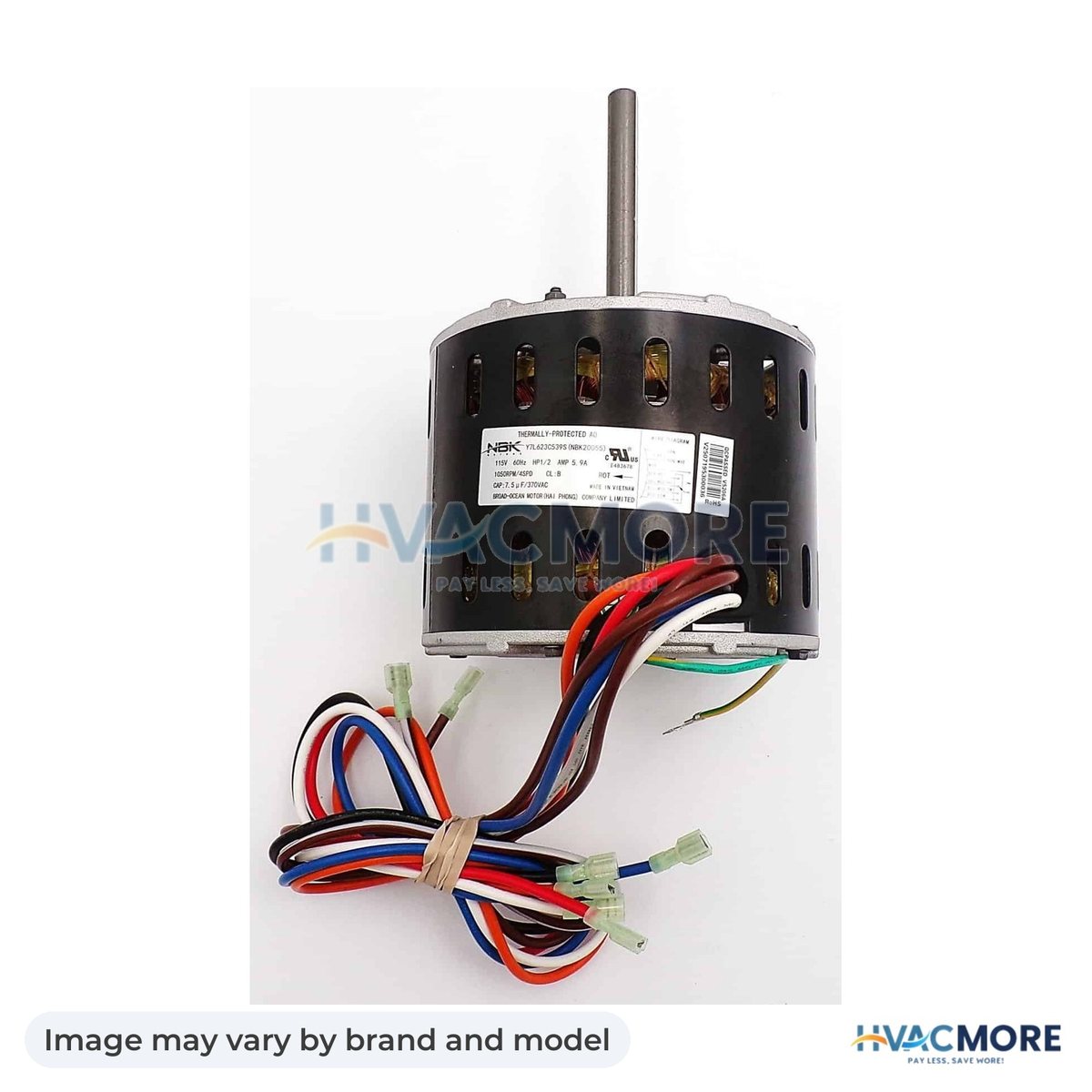 NBK Parts Blower Motor 1/2 HP HVM-1013341 - Image may vary by brand and model