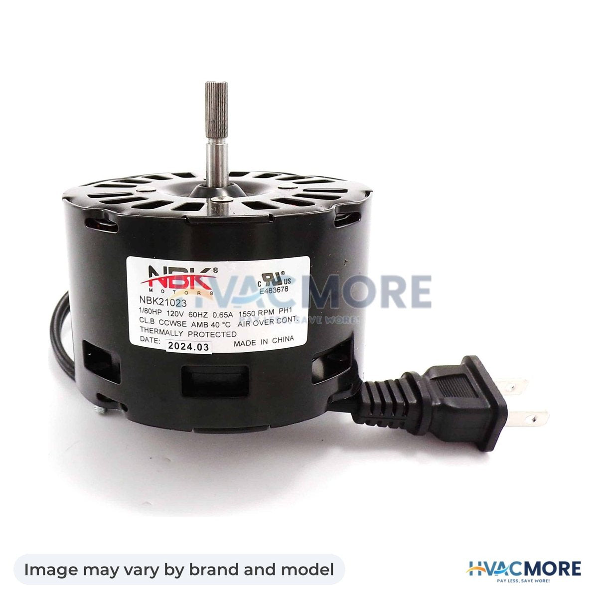 NBK Parts Fan Motor 120V/60Hz HVM-10600 - Image may vary by brand and model