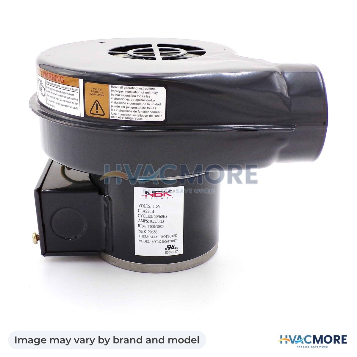 NBK Parts Blower Motor 115V 50/60 Hz HVM-1TDN6 - Image may vary by brand and model