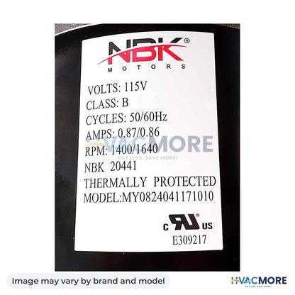 NBK Parts Blower Motor 115V, High Temperature HVM-1TDV4 - Image may vary by brand and model