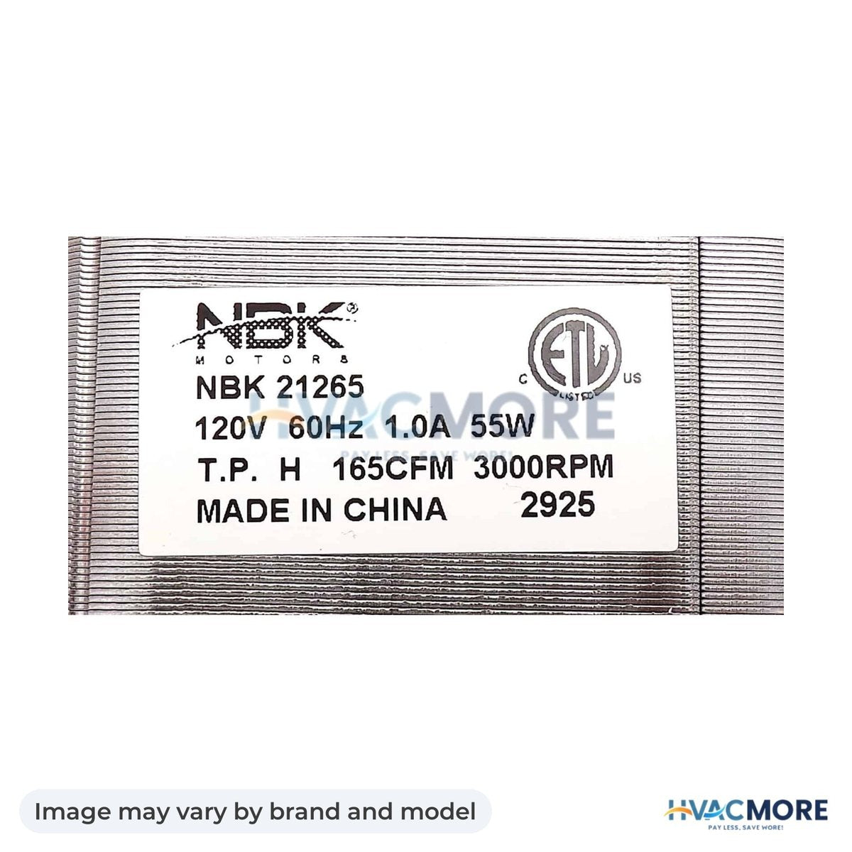 NBK Parts Convection Blower Motor 300mm X 60mm Lh HVM-26D0748 - Image may vary by brand and model