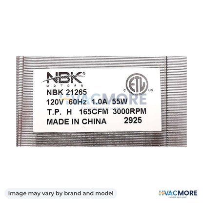 NBK Parts Convection Blower Motor 300mm X 60mm Lh HVM-26D0748 - Image may vary by brand and model