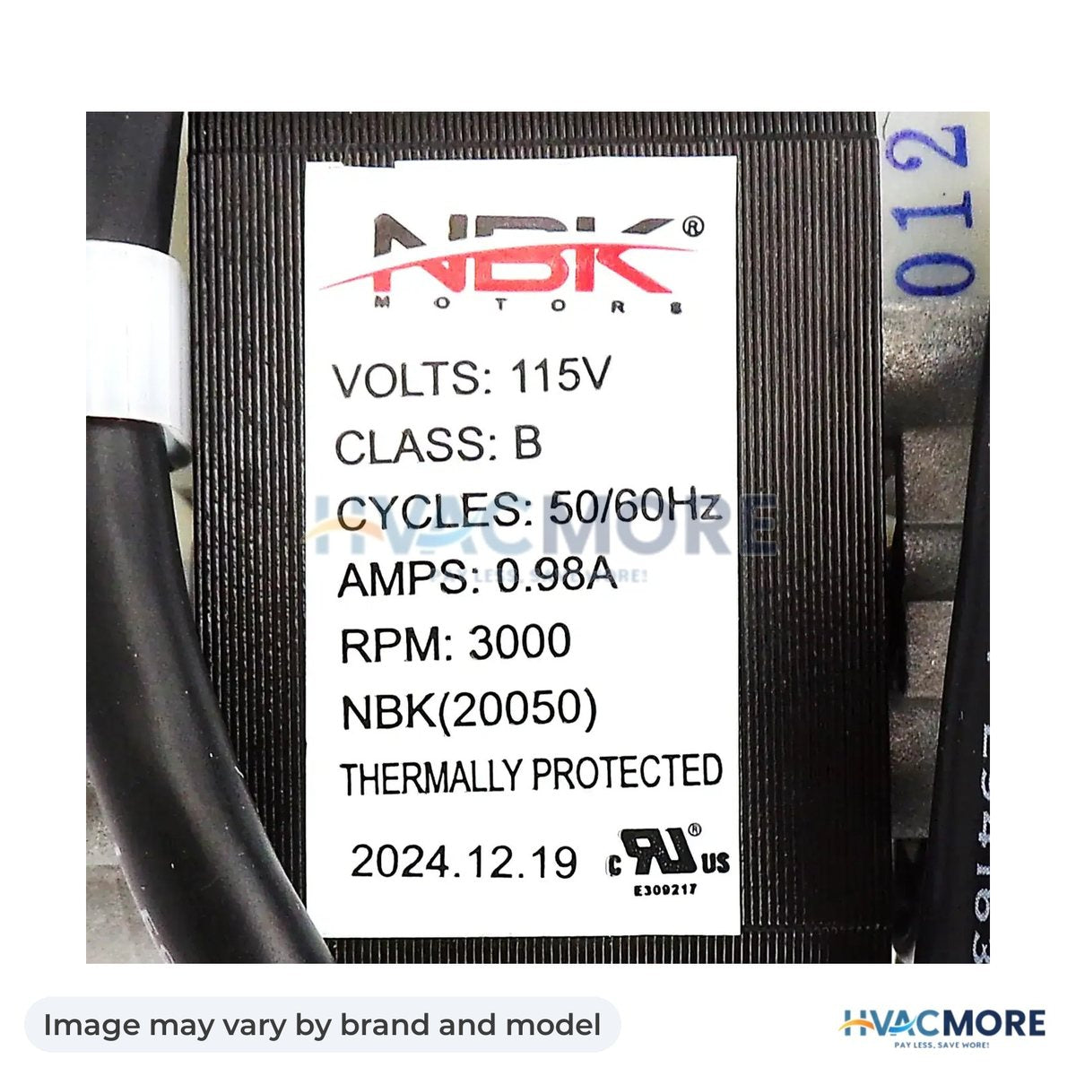 NBK Parts Exhaust Blower Motor , 115 Volts, RPM 3000, HVM-3-21-08639 - Image may vary by brand and model