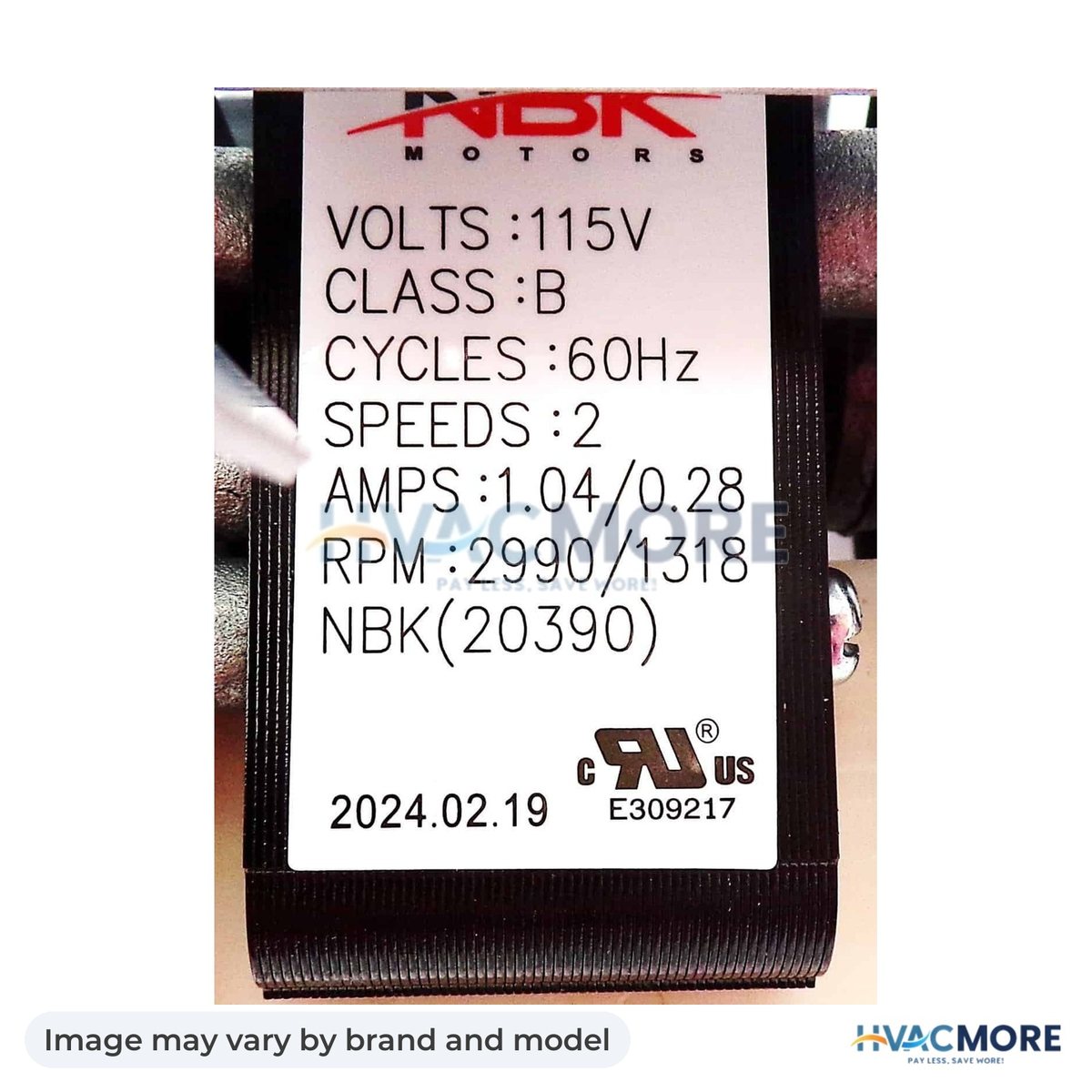 NBK Parts Blower Motor 115V HVM-326628-762 - Image may vary by brand and model