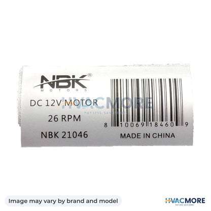 NBK Parts Awning Drive Motor 12VDC HVM-3310423.209B - Image may vary by brand and model