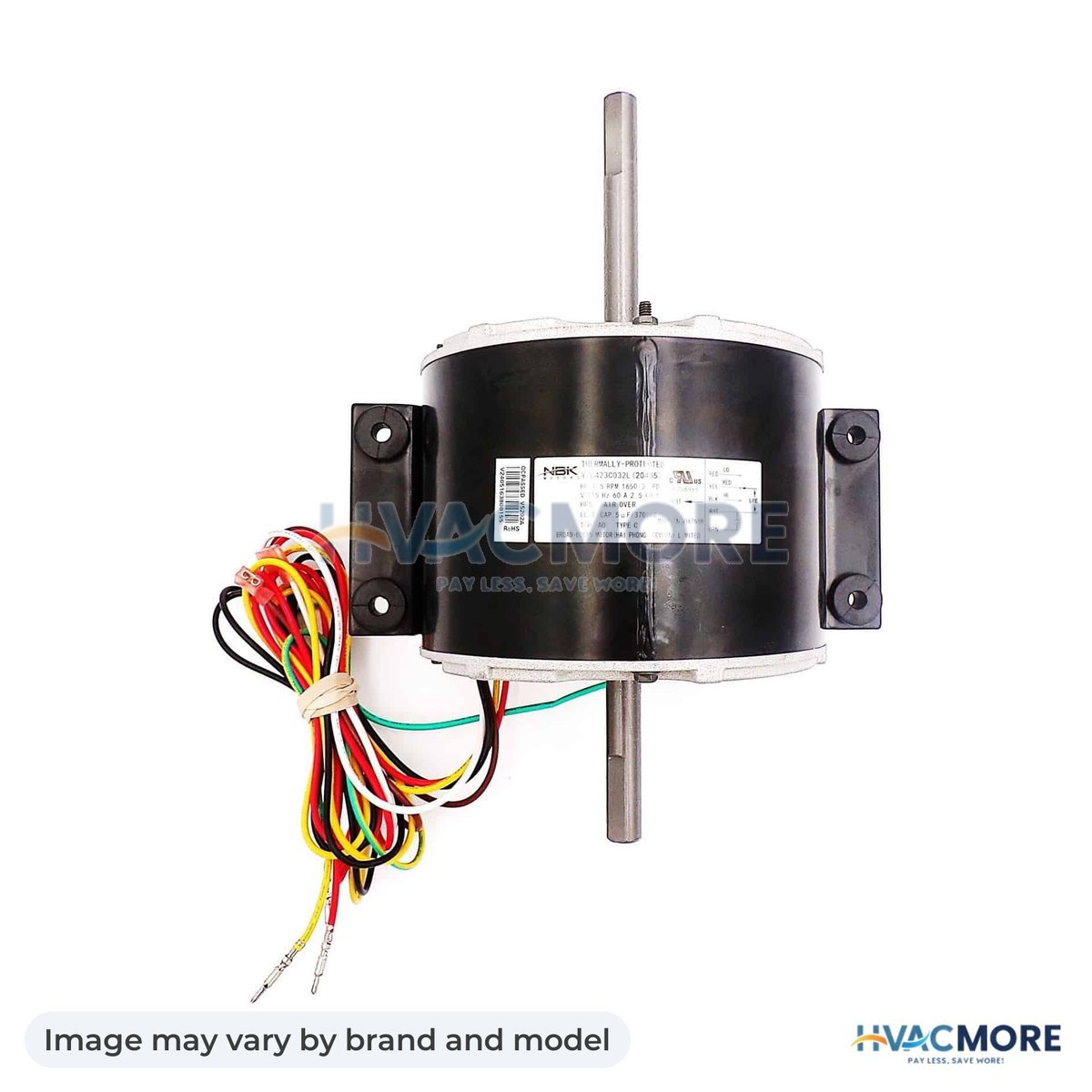 NBK Parts FAN MOTOR 1/5 HP 115V,60HZ,2.5A,1650 RPM,3SP, CCW Rotation HVM-3315332.005 - Image may vary by brand and model