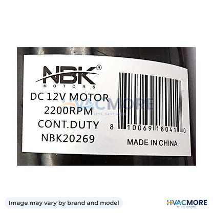 NBK Parts Motor. 12VDC, 2200 RPM Kit-Boxed HVM-37697 - Image may vary by brand and model