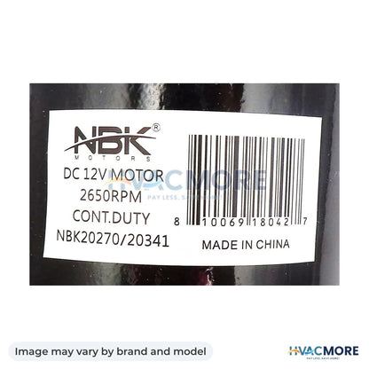 NBK Parts Motor. 12VDC, 2650 RPM Kit-Boxed HVM-37698 - Image may vary by brand and model