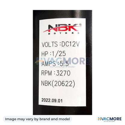 NBK Parts Blower Motor 12V DC, 1/25 HP HVM-3FRG8 - Image may vary by brand and model