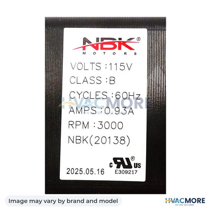 NBK Parts Blower Motor, Exhaust HVM-50-1901 - Image may vary by brand and model