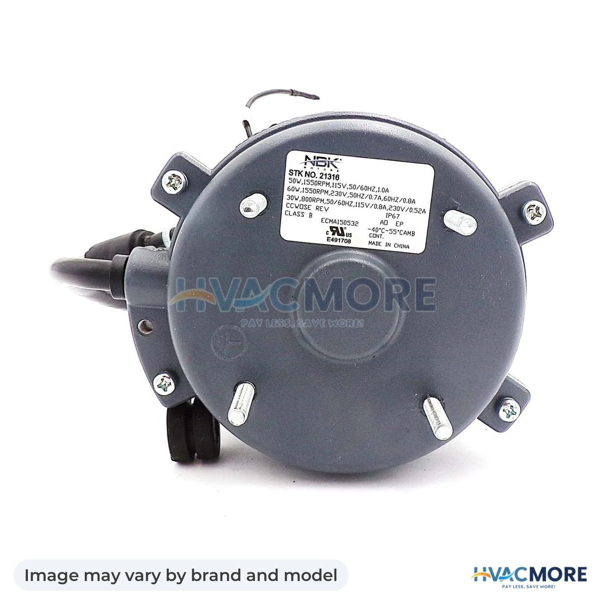 NBK Parts ECM Refrigeration Motor 115/230V, 30-60W, 1550-800 RPM HVM-5408EC - Image may vary by brand and model