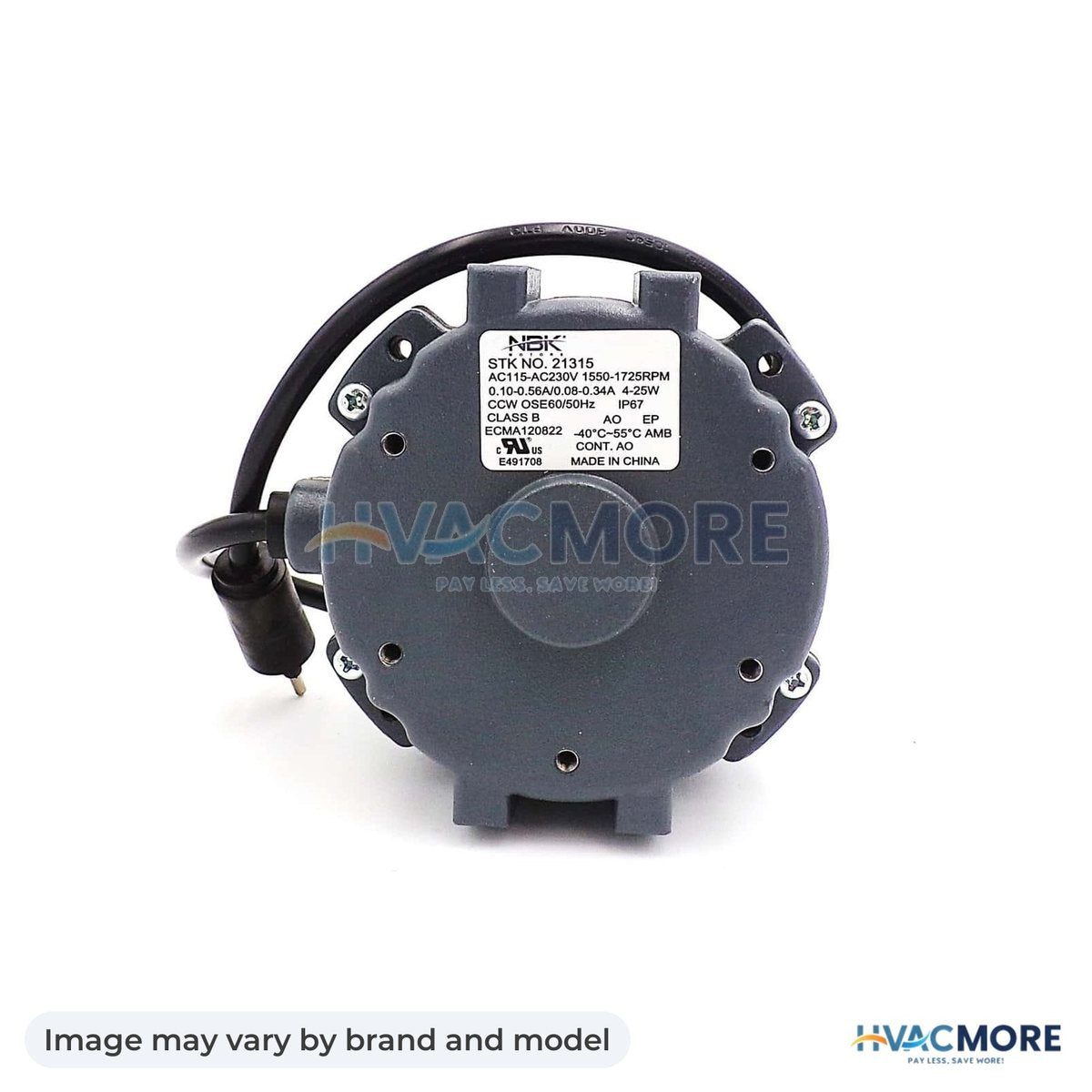 NBK Parts ECM Refrigeration Motor 115/230V, 4-25W, 1550-1725 RPM HVM-5412EC - Image may vary by brand and model