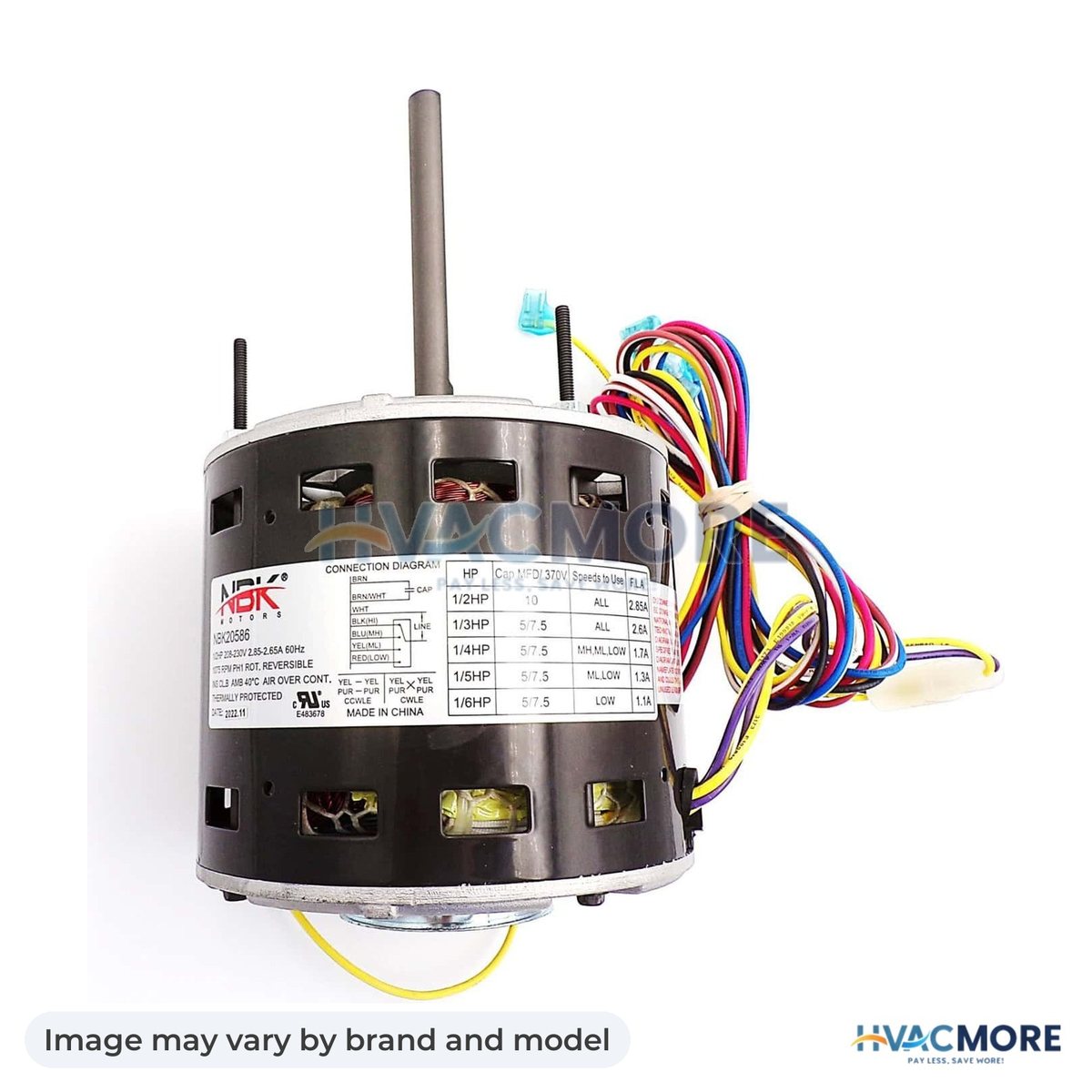 NBK Parts Blower Motor HVM-5461 - Image may vary by brand and model