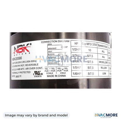 NBK Parts Blower Motor HVM-5461 - Image may vary by brand and model